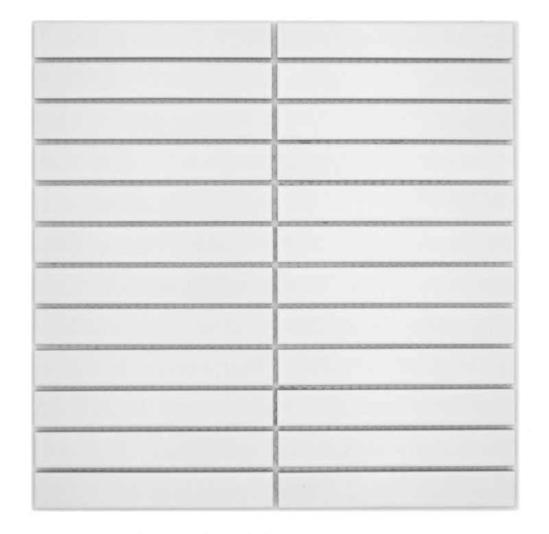 Aste in mosaico di ceramica dipinte a mano Modern Art bianco opaco MOS24-S20_m
