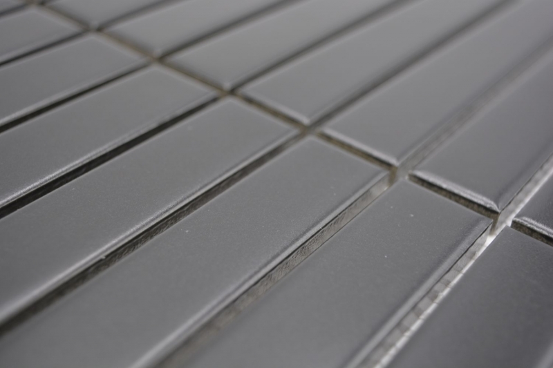 Aste in mosaico di ceramica dipinte a mano Modern Art nero opaco MOS24-S60_m