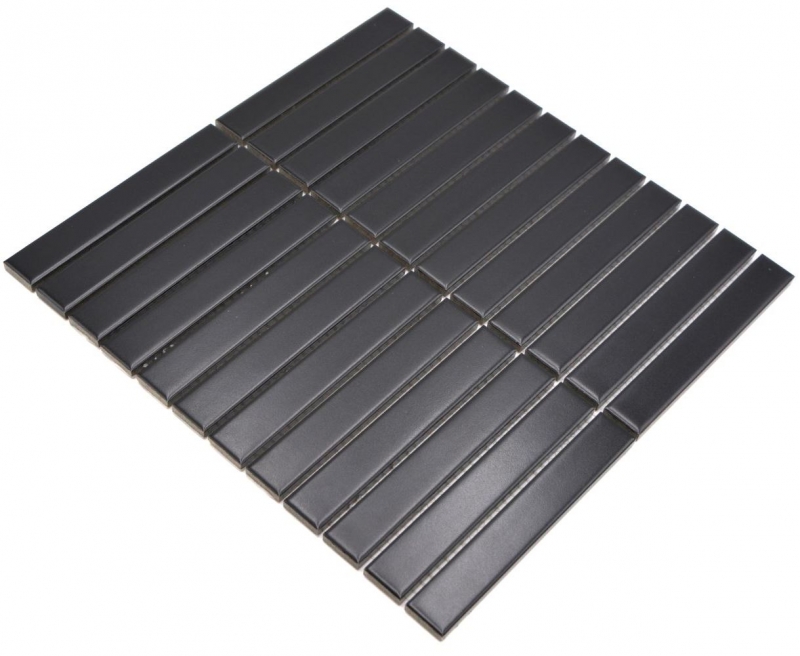 Aste in mosaico di ceramica dipinte a mano Modern Art nero opaco MOS24-S60_m