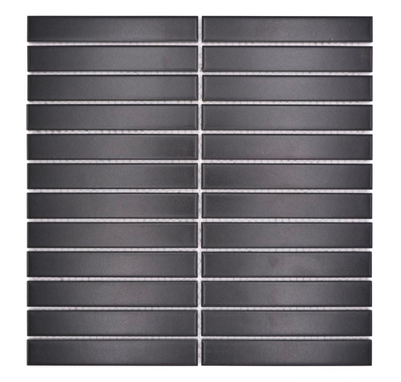 Aste in mosaico di ceramica dipinte a mano Modern Art nero opaco MOS24-S60_m