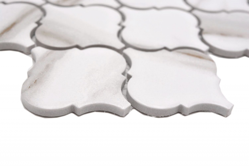 Mosaico ceramico dipinto a mano Calacatta Vintage bianco grigio-marrone opaco MOS13-0204_m