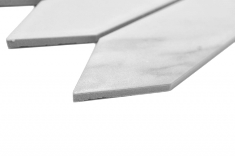 Mosaico ceramico dipinto a mano esagono esagono Cararra bianco grigio opaco MOS13-L1102_m
