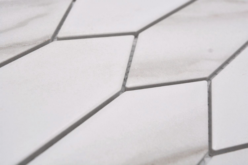 Mosaico ceramico dipinto a mano esagono esagono Calacatta bianco grigio-marrone opaco MOS13-L1112_m