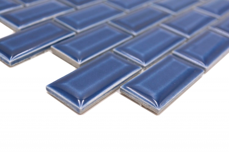 Mosaico ceramico dipinto a mano in ceramica a legante murario composito uni blu cobalto MOS26-0414_m