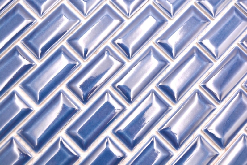 Mosaico ceramico dipinto a mano in ceramica a legante murario composito uni blu cobalto MOS26-0414_m