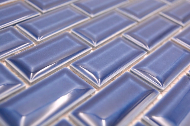 Mosaico ceramico dipinto a mano in ceramica a legante murario composito uni blu cobalto MOS26-0414_m