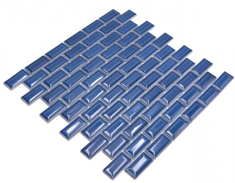 Mosaico ceramico dipinto a mano in ceramica a legante murario composito uni blu cobalto MOS26-0414_m