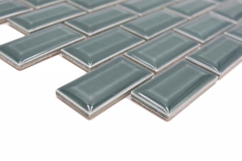 Mosaico ceramico dipinto a mano per pareti uni verde bosco MOS26-0616_m