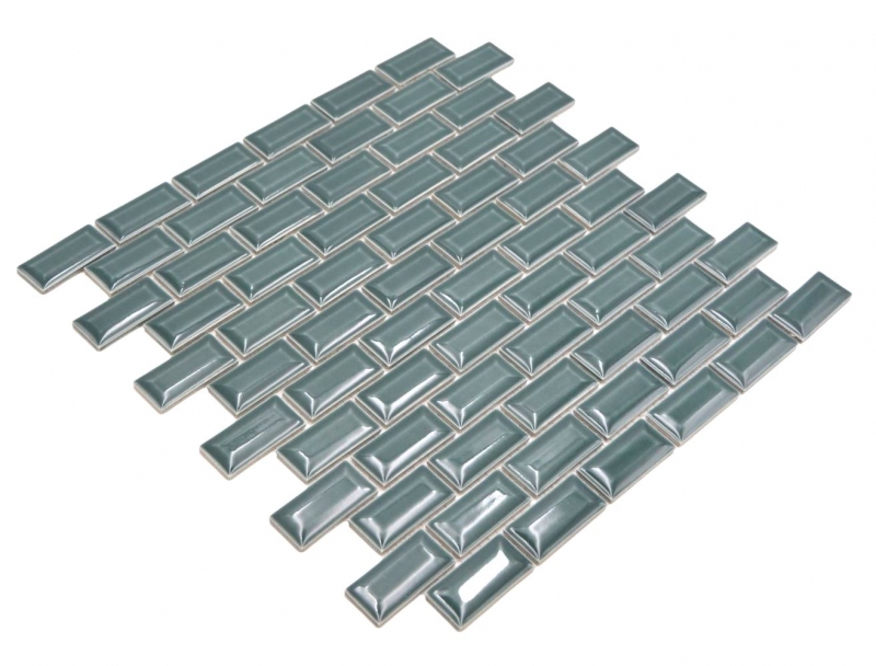 Mosaico ceramico dipinto a mano per pareti uni verde bosco MOS26-0616_m