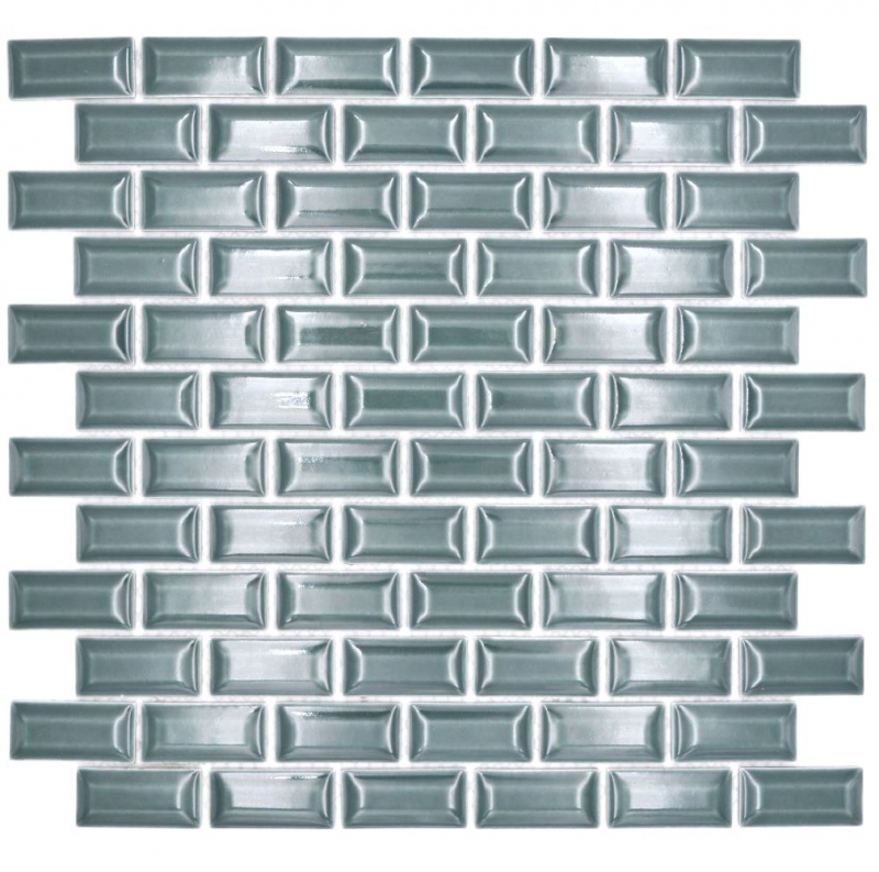 Mosaico ceramico dipinto a mano per pareti uni verde bosco MOS26-0616_m