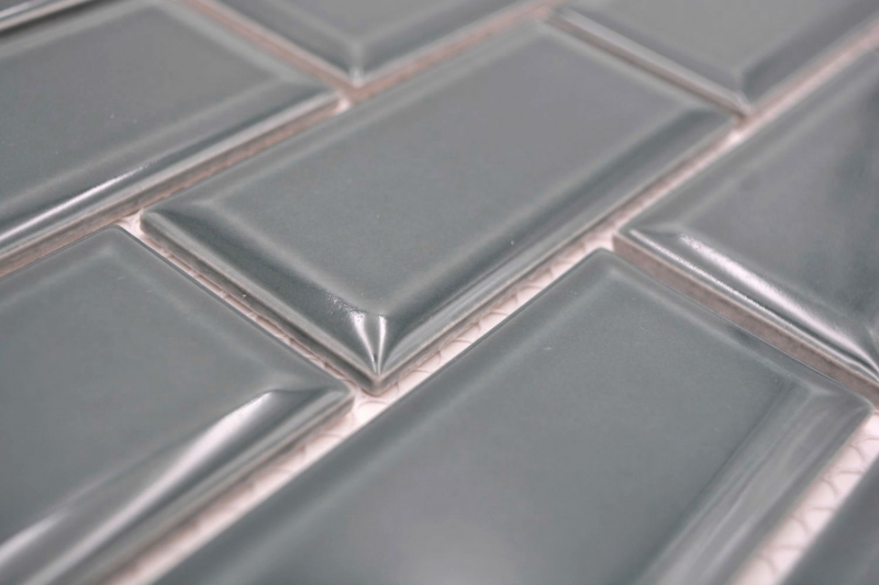 Mosaico ceramico dipinto a mano Metro composite look uni forest green MOS24-06G_m