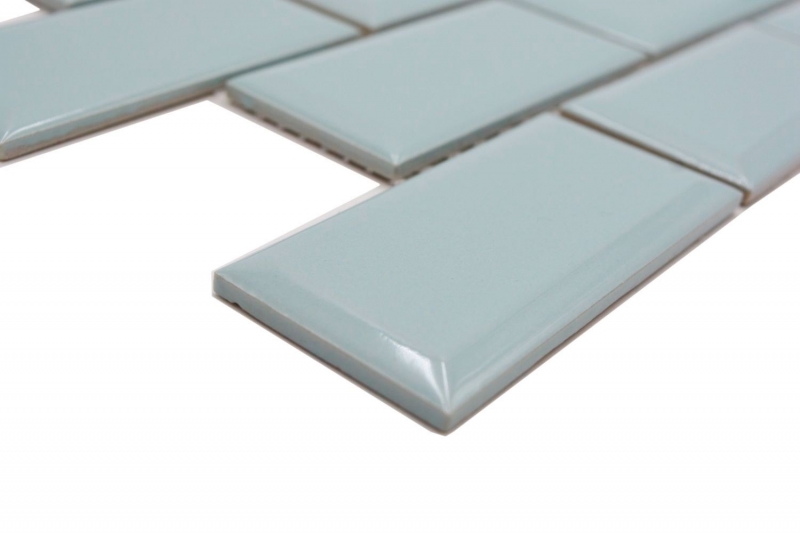 Piastrella di ceramica dipinta a mano Metro composite look uni mint green pastel MOS24-06M_m