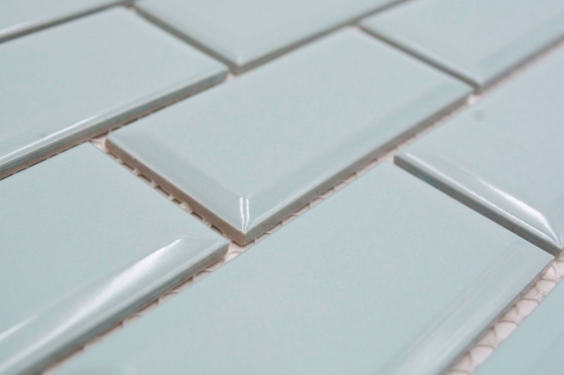 Piastrella di ceramica dipinta a mano Metro composite look uni mint green pastel MOS24-06M_m