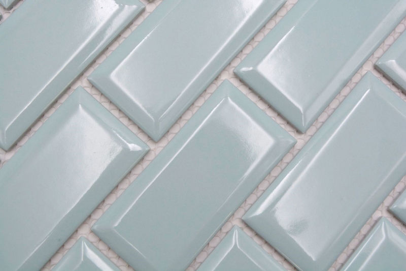 Piastrella di ceramica dipinta a mano Metro composite look uni mint green pastel MOS24-06M_m