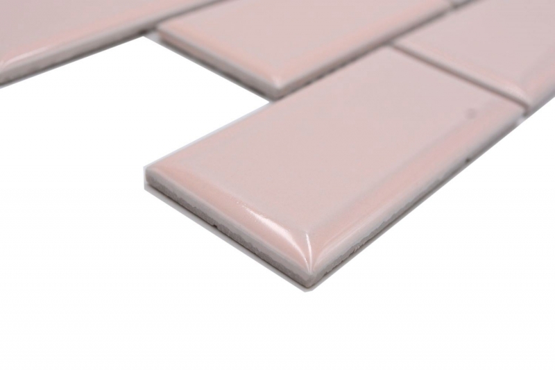 Piastrella di ceramica dipinta a mano Metro composite look uni pale pink pastel MOS24-11T_m