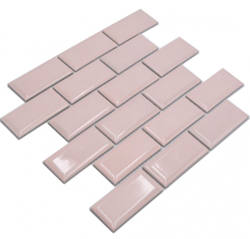 Piastrella di ceramica dipinta a mano Metro composite look uni pale pink pastel MOS24-11T_m