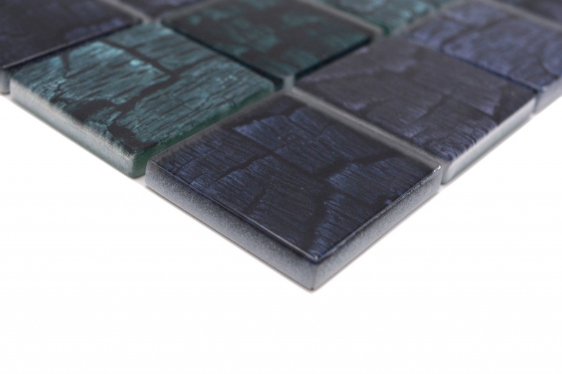 Mosaico di vetro dipinto a mano tessere di mosaico effetto pietra foresta verde scuro nero antracite MOS88-59P_m