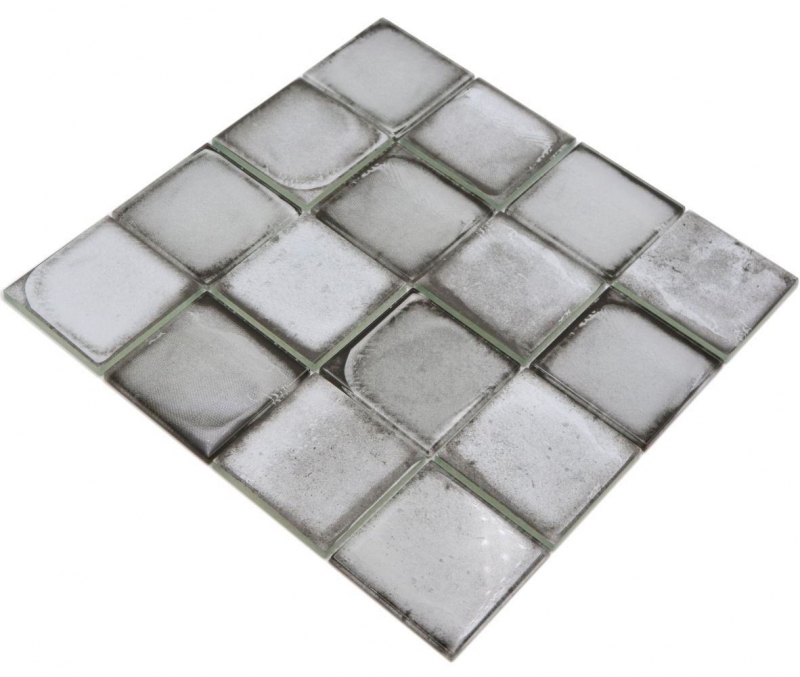 Piastrella di mosaico di vetro dipinta a mano Retro Vinatage stile cemento grigio pastello MOS88-S02_m
