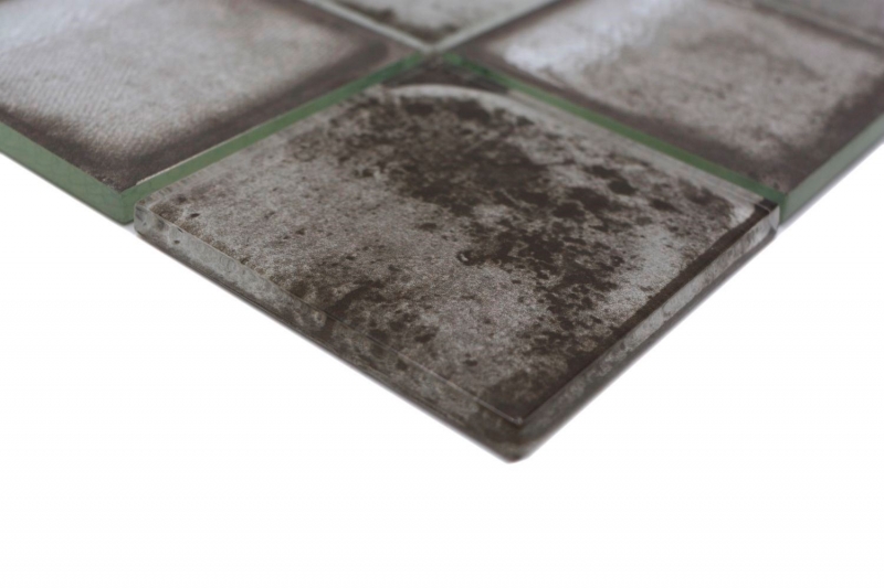 Piastrella di mosaico di vetro dipinta a mano Retro Vinatage stile cemento grigio urbano MOS88-S04_m