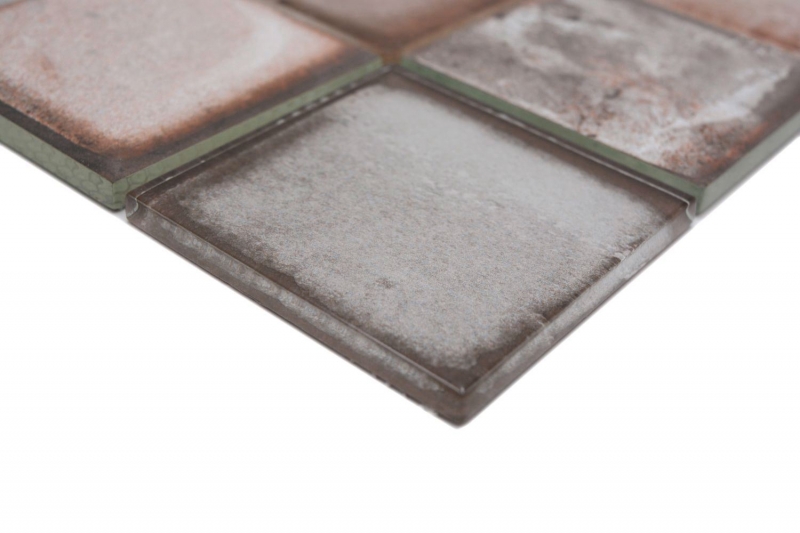 Piastrella di mosaico di vetro dipinta a mano Retro Vinatage Stile cemento Grigio pastello Beige MOS88-S08_m