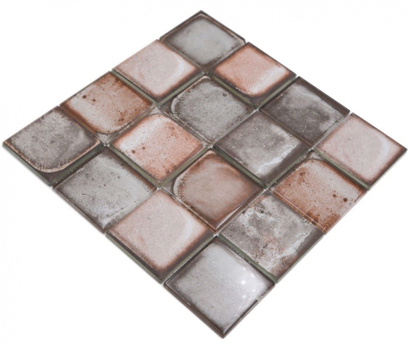 Piastrella di mosaico di vetro dipinta a mano Retro Vinatage Stile cemento Grigio pastello Beige MOS88-S08_m