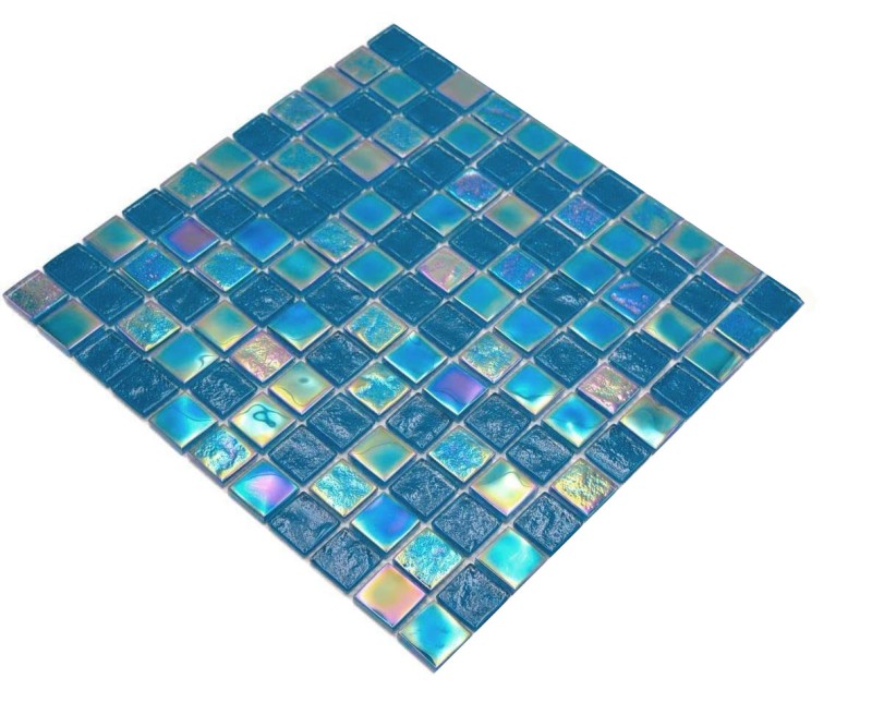 Mosaico in vetro dipinto a mano piccola infradito iridescente nero multicolore MOS65-S63_m