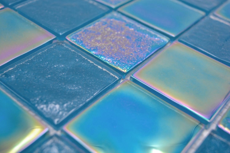 Mosaico di vetro dipinto a mano, infradito medio iridescente nero zaffiro multicolore MOS66-S63-48_m