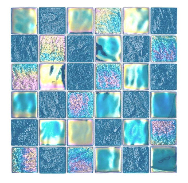 Mosaico di vetro dipinto a mano, infradito medio iridescente nero zaffiro multicolore MOS66-S63-48_m