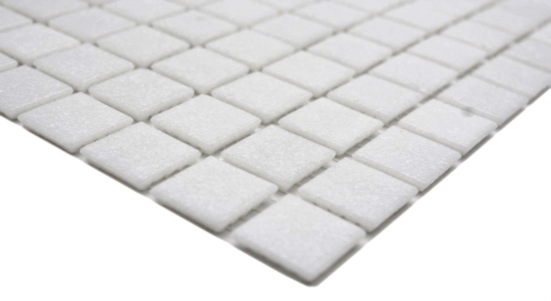 Campione a mano di mosaico di vetro piastrelle di mosaico bianco II MOS200-A02_m