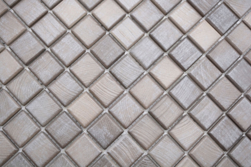 Jasba Senja Mosaico puro in ceramica gres shabby marrone opaco effetto legno cucina bagno doccia MOSJB22 1 tappetino