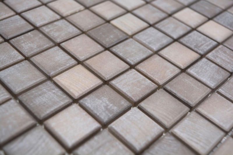 Jasba Senja Mosaico puro in ceramica gres shabby marrone opaco effetto legno cucina bagno doccia MOSJB22 1 tappetino