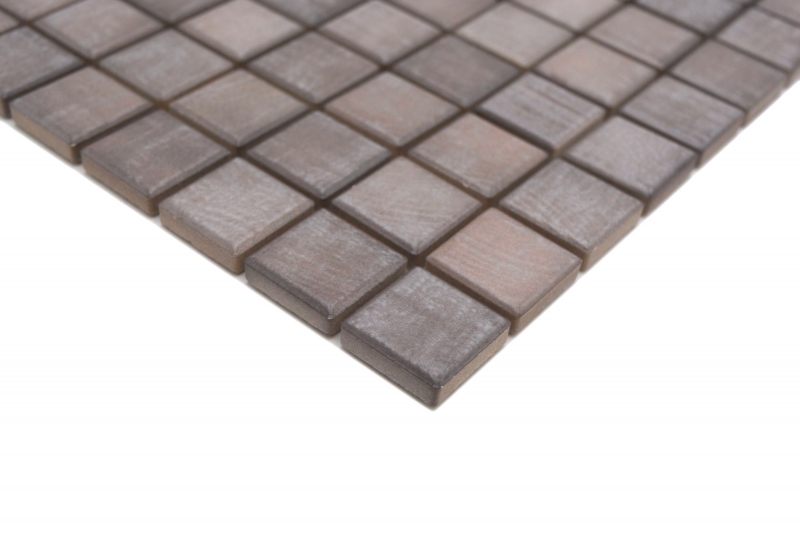 Jasba Senja Mosaico puro in ceramica gres shabby marrone opaco effetto legno cucina bagno doccia MOSJB22 1 tappetino