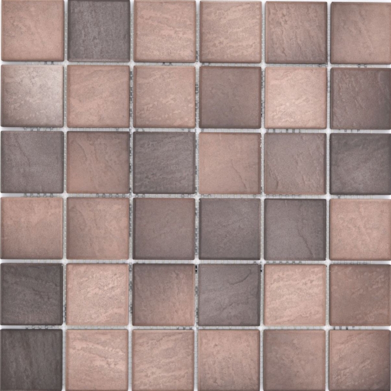 Jasba Village mosaico in ceramica gres terra marrone opaco effetto pietra cucina bagno doccia MOSJB546 1 tappetino