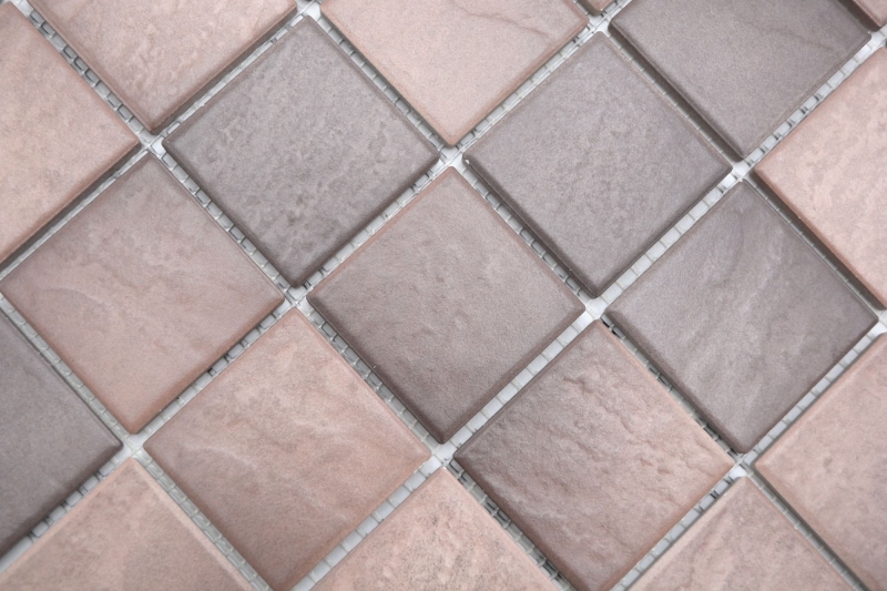 Jasba Village mosaico in ceramica gres terra marrone opaco effetto pietra cucina bagno doccia MOSJB546 1 tappetino