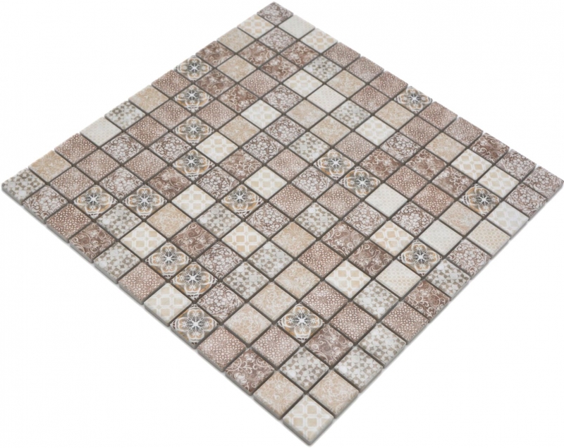 Jasba Pattern mosaico in ceramica gres beige-marrone opaco look retrò cucina bagno doccia MOSJBPV01 1 tappetino