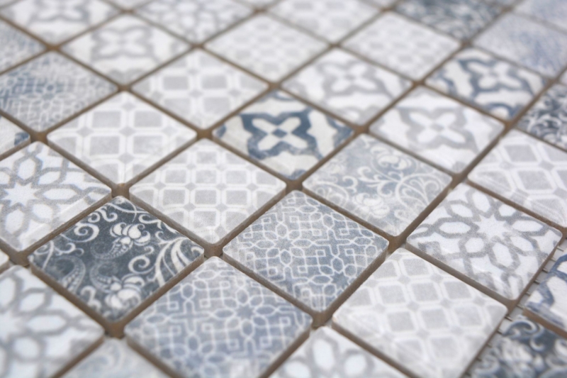 Jasba Pattern mosaico ceramica gres grigio opaco look retrò cucina bagno doccia MOSJBPV02 1 tappetino