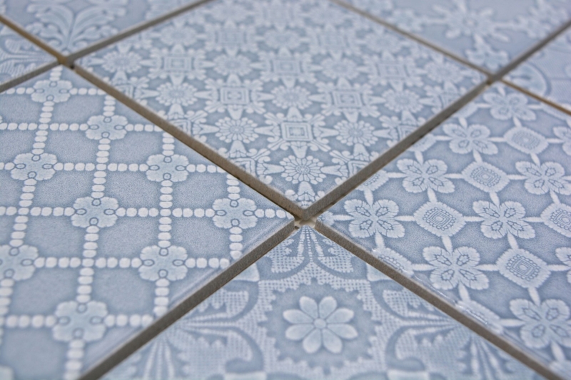 Jasba Clara mosaico in ceramica gres nordico blu lucido look retrò cucina bagno doccia MOSJBC135 1 tappetino