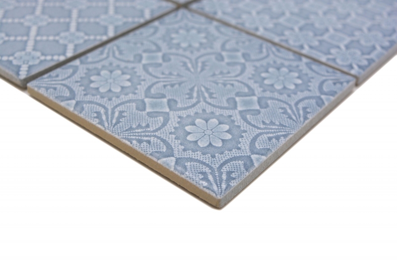 Jasba Clara mosaico in ceramica gres nordico blu lucido look retrò cucina bagno doccia MOSJBC135 1 tappetino