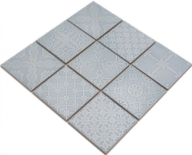 Jasba Clara mosaico in ceramica gres country verde lucido look retrò cucina bagno doccia MOSJBC136 1 tappetino