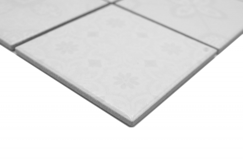Jasba Clara mosaico ceramico in gres bianco lucido look retrò cucina bagno doccia MOSJBC139 1 tappetino