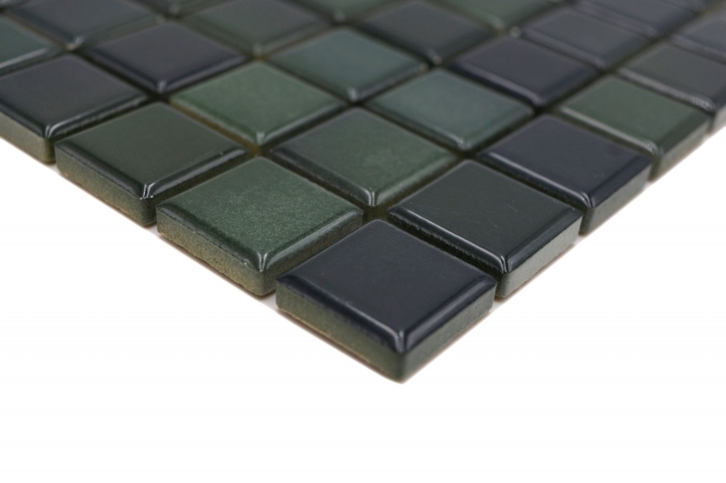 Jasba Agrob Buchtal Fresh mosaico in ceramica gres verde bosco mix lucido cucina bagno doccia MOSJBF216 1 tappetino