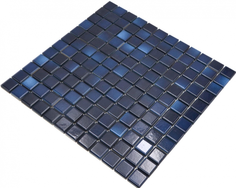 Jasba Agrob Buchtal Fresh mosaico in ceramica gres blu intenso mix lucido cucina bagno doccia MOSJBF217 1 tappetino