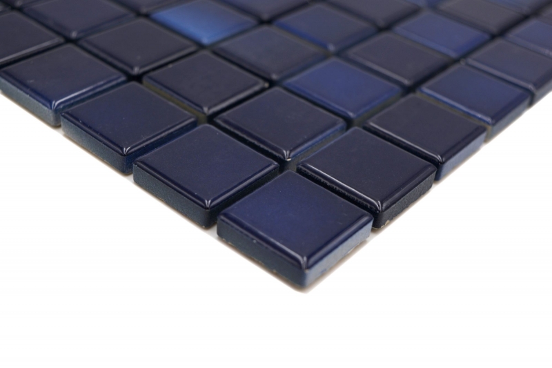 Jasba Agrob Buchtal Fresh mosaico in ceramica gres blu intenso mix lucido cucina bagno doccia MOSJBF217 1 tappetino