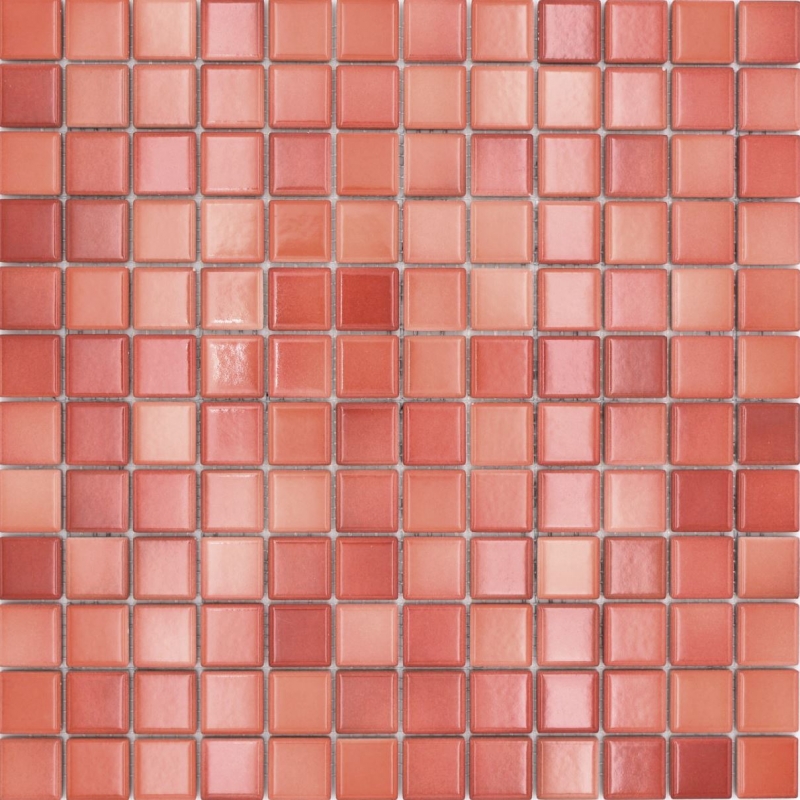 Jasba Agrob Buchtal Fresh mosaico in ceramica gres rosso mattone mix lucido cucina bagno doccia MOSJBF218 1 tappetino