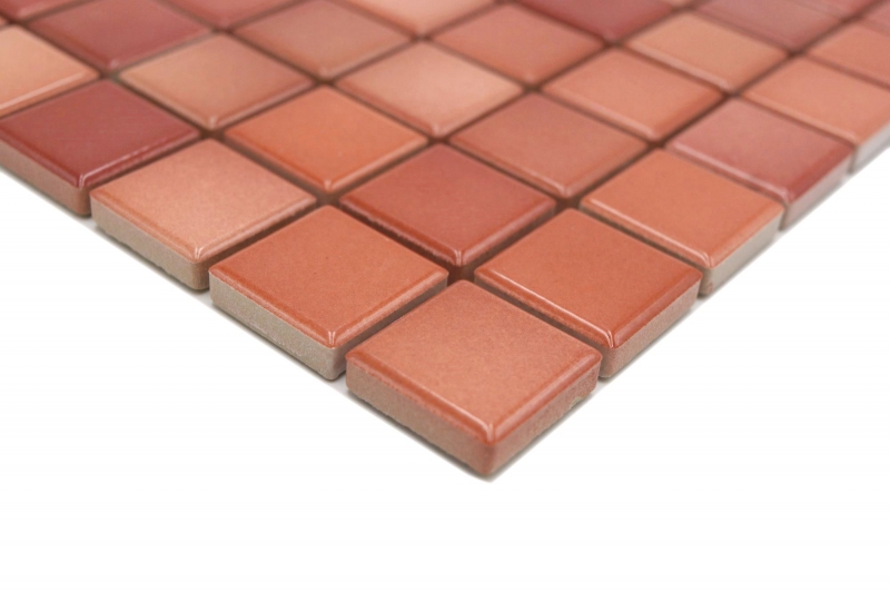Jasba Agrob Buchtal Fresh mosaico in ceramica gres rosso mattone mix lucido cucina bagno doccia MOSJBF218 1 tappetino