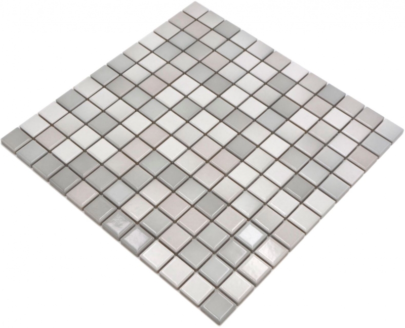 Jasba Agrob Buchtal Fresh mosaico in ceramica gres grigio caldo mix lucido cucina bagno doccia MOSJBF220 1 tappetino