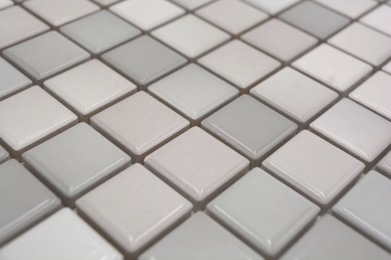 Jasba Agrob Buchtal Fresh mosaico in ceramica gres grigio caldo mix lucido cucina bagno doccia MOSJBF220 1 tappetino