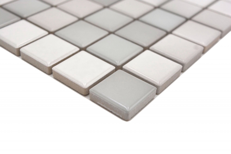 Jasba Agrob Buchtal Fresh mosaico in ceramica gres grigio caldo mix lucido cucina bagno doccia MOSJBF220 1 tappetino