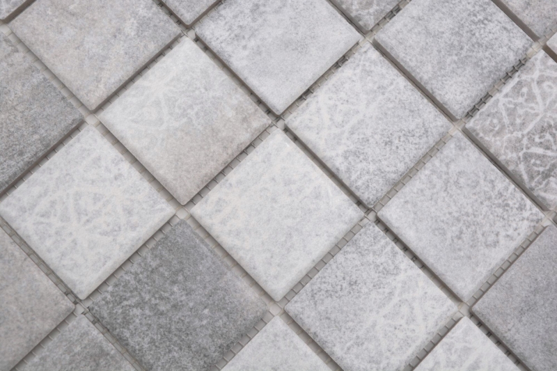 Piastrelle di mosaico ceramico Jasba cemento-mix opaco aspetto cemento parete cucina piastrelle bagno parete doccia / 10 tappetini di mosaico