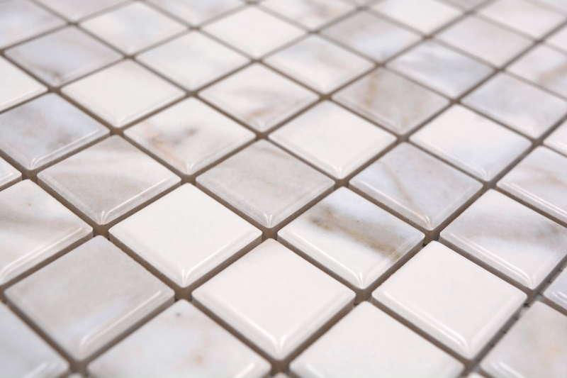 Jasba Agrob Buchtal Fresh Marble & More mosaico in ceramica gres carrara bianco ottico lucido aspetto marmo cucina bagno doccia MOSJBMM17 1 tappetino